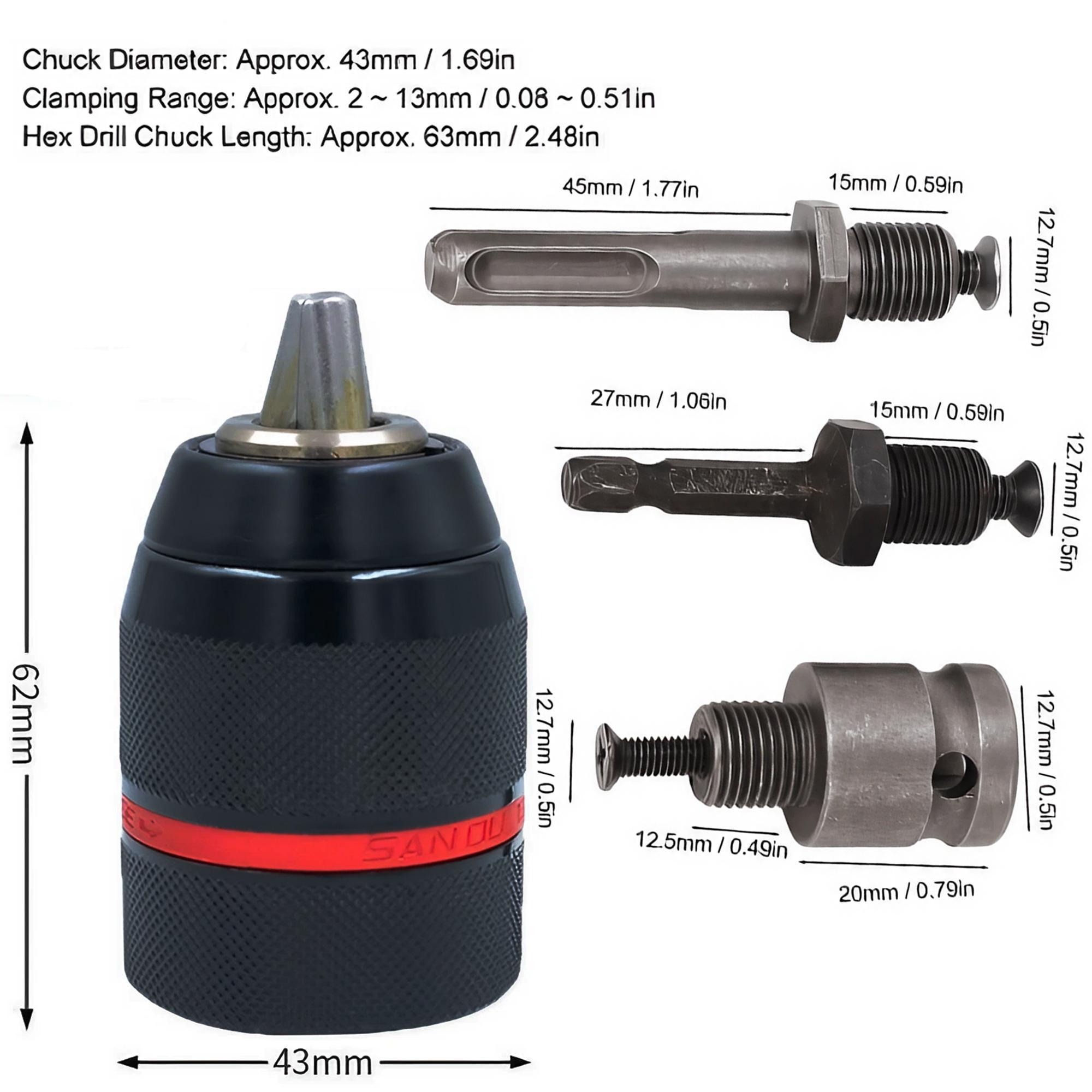 4Pcs 2-13mm Keyless Metal Dril - Screwdriver Set Precision review and price