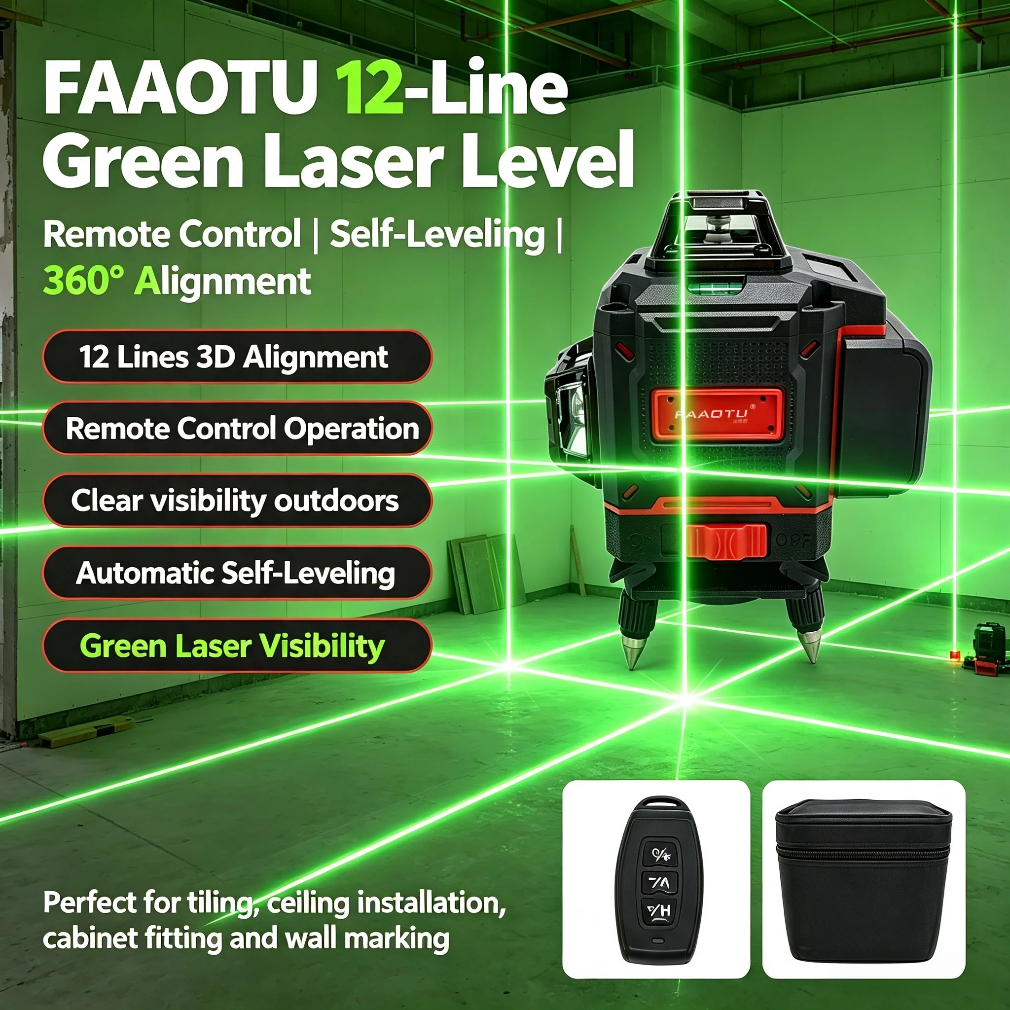FAAOTU Digital 360-Degree Cros - Level Laser Line review and price