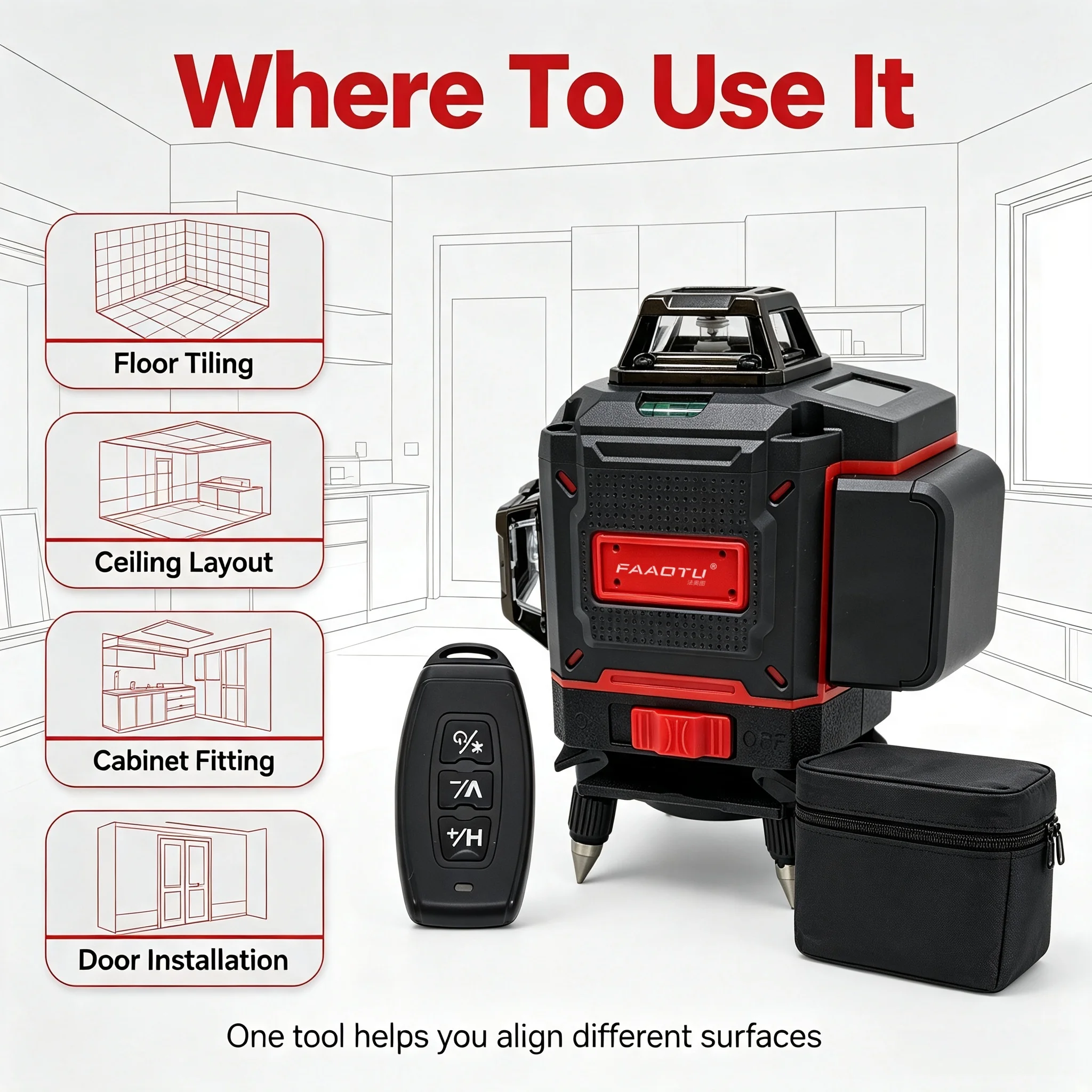 FAAOTU Digital 360-Degree Cros - Level Laser Line review and price